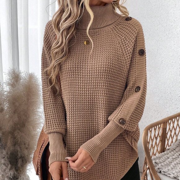 Camel Casual Women's Turtleneck Pineapple Textured Pullover Sweater - Picture 7 of 7